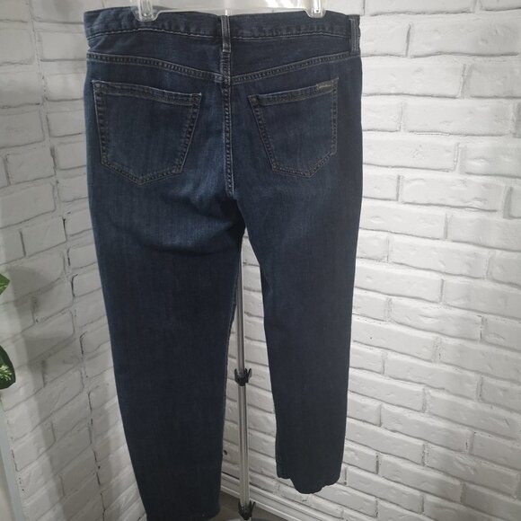 Eddie Bauer Ladies Boyfriend Fit Medium Wash Relaxed Leg Lined Jeans - Picture 2 of 16